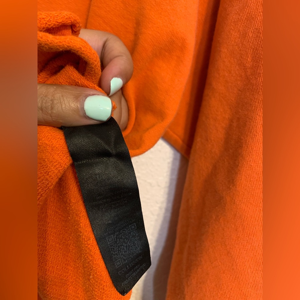 Collusion Womens Size 14 Orange Cropped Sweater Long Sleeve Crew Neck Pullover - Picture 6 of 8